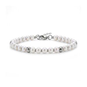miroacc women steel - Modern Pearl Bead Bracelet
