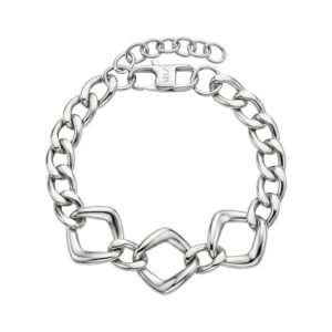 miroacc women steel - Bold Geometric Link Bracelet
