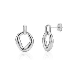miroacc women steel - Sculpted Loop Drop Earrings