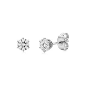 miroacc women steel - 6-Prong Round Stud Earrings