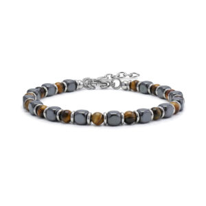 miroacc steel - Tiger Eye Hematite Cube Bracelet